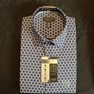 Alfani Alfatech Men's Large Regular Fit -16-16.5/ 32-33 Shirt 2-way Stretch